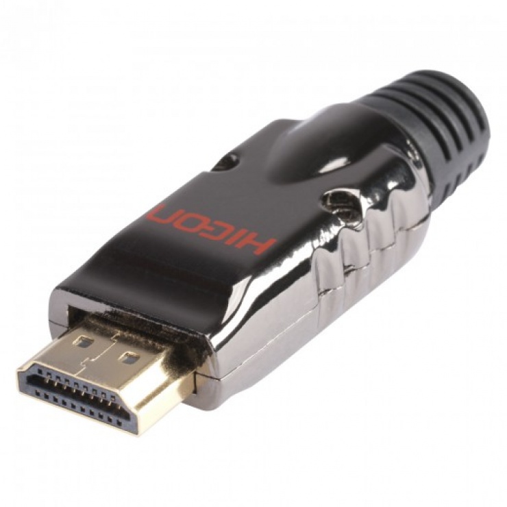 Conector de lipit metalic HDMI-A tata, HICON HI-HD-M imagine noua
