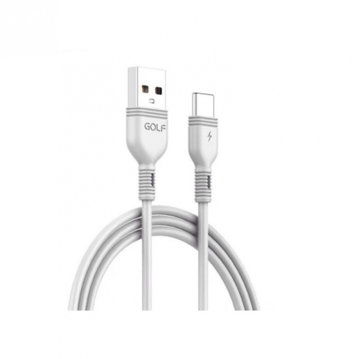 Cablu de date si incarcare usb 2.0 la usb-c 1m alb, gc-75t