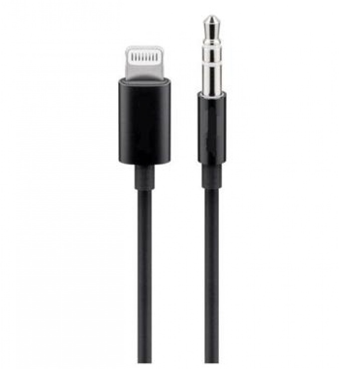Cablu Apple Lightning audio la jack 3.5mm T-T 1m Negru, KIPOD50 imagine noua