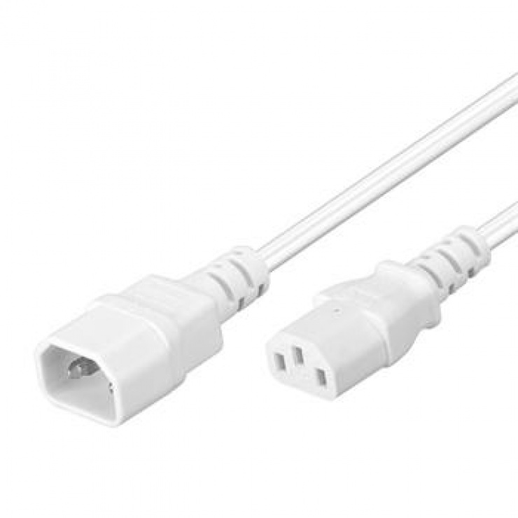 Cablu prelungitor alimentare pentru PC C13 – C14 2m Alb, KPS2W conectica.ro