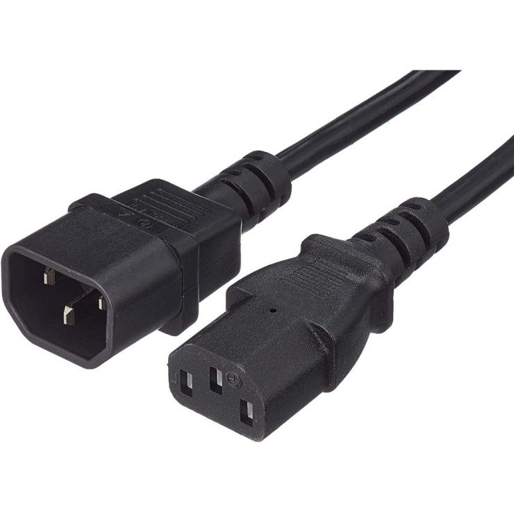 Cablu de alimentare C13 la C14 0.5m Negru, KPS05 0.5m