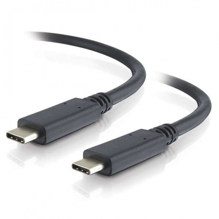 Cablu USB 3.2-C Gen 2×2 (20Gbit/s) 5A/100W T-T 2m Negru, KU31CH2BK conectica.ro