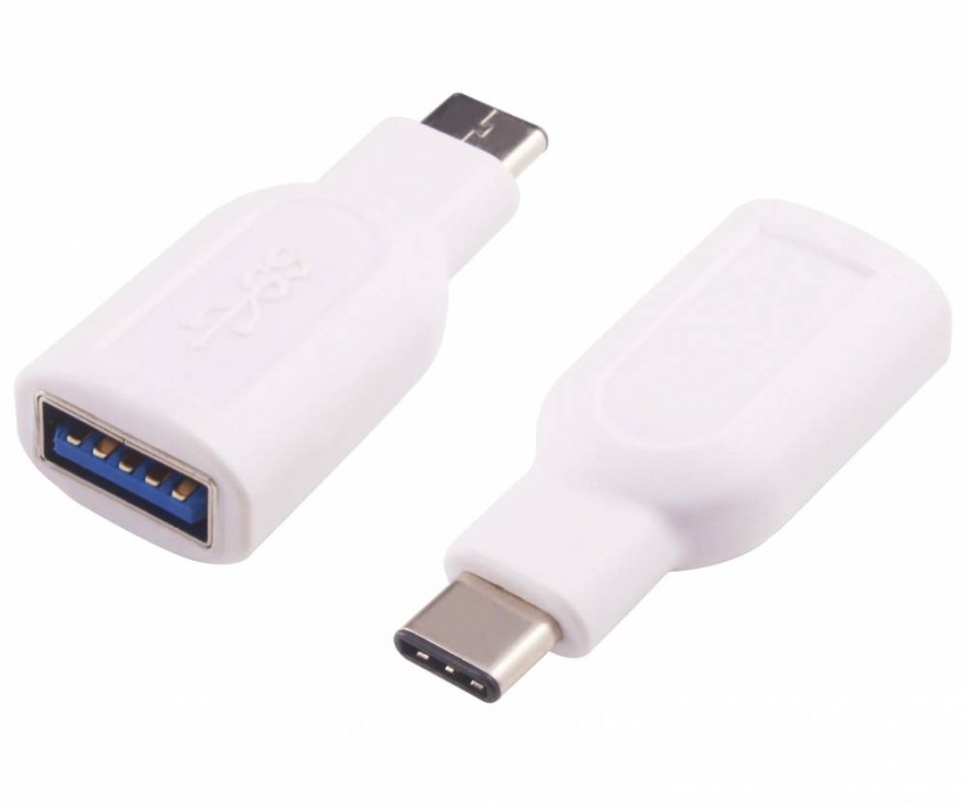 Adaptor USB-A 3.0 la USB-C T-M Alb, Goobay 66262 conectica.ro