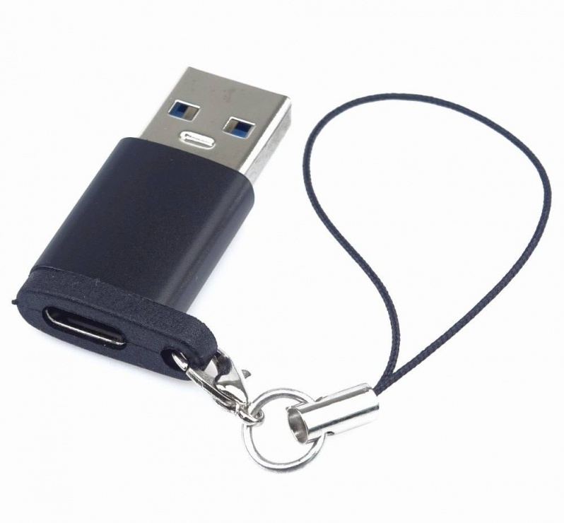 Adaptor USB-A la USB-C T-M Negru prindere breloc, kur31-19 conectica.ro