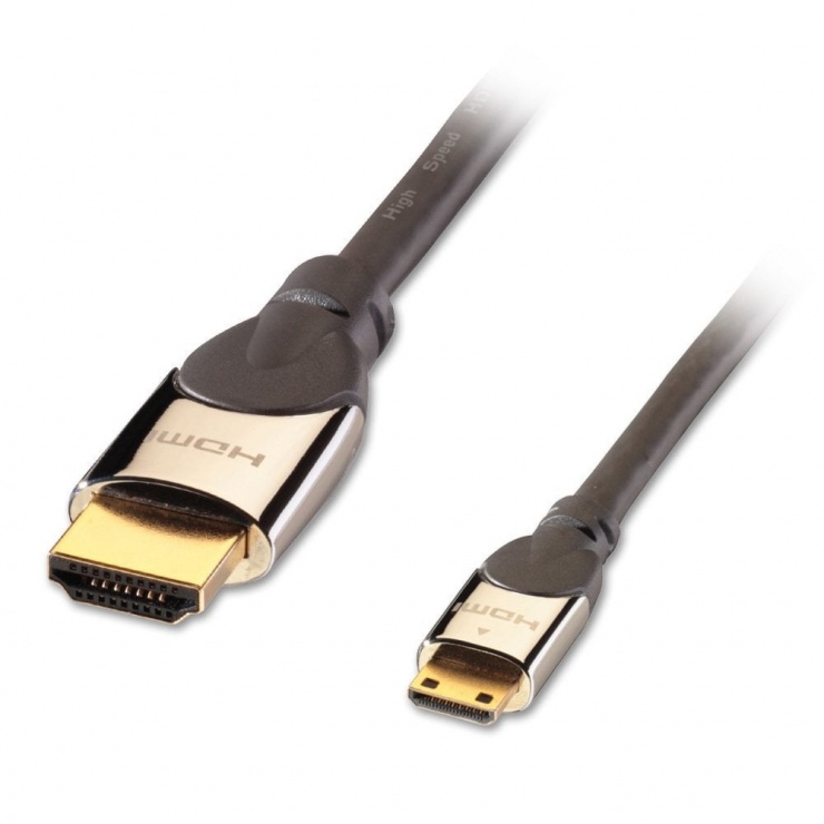Cablu CROMO HDMI la Mini HDMI-C 4K v2.0 T-T 1m, Lindy L41436 imagine noua