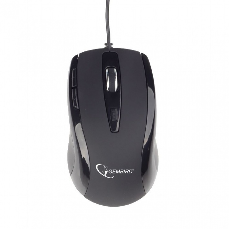 Mouse laser usb, 6 butoane, 2400dpi negru, gembird mus-gu-01