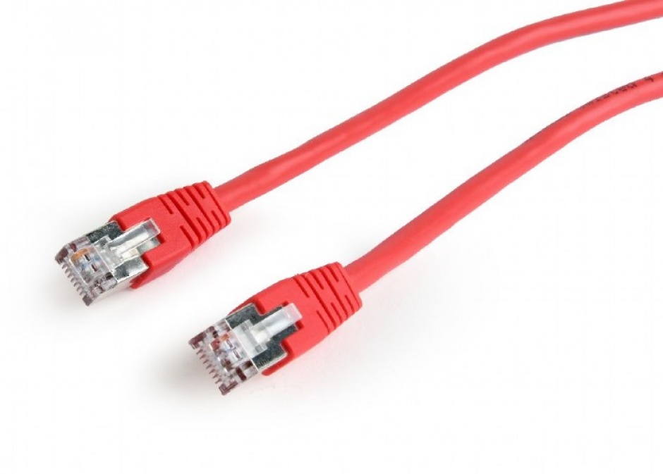 Cablu de retea RJ45 FTP cat6 0.25m Rosu, Gembird PP6-0.25M/R conectica.ro