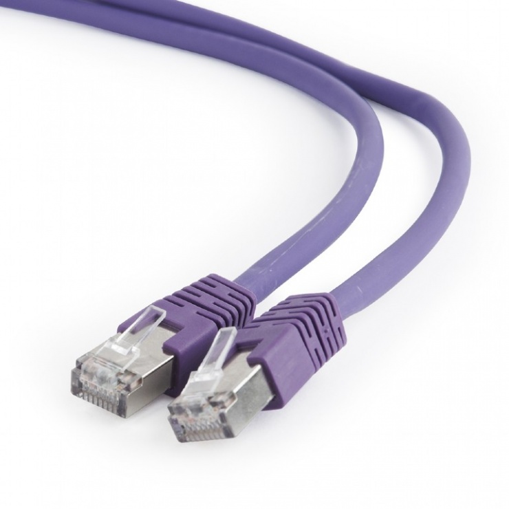Cablu de retea RJ45 SFTP cat 6A LSOH 0.5m Mov, Gembird PP6A-LSZHCU-V-0.5M conectica.ro