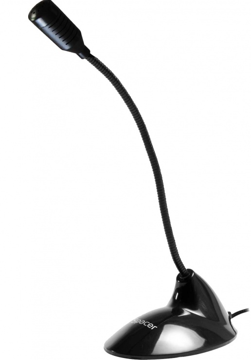 Microfon jack 3.5mm negru, Spacer SP-MIC100 conectica.ro