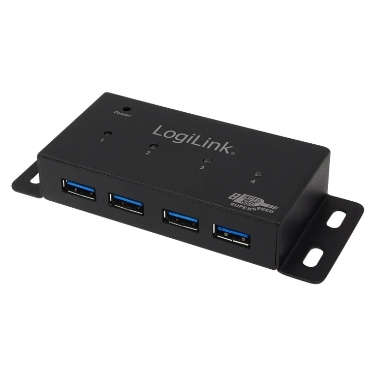 HUB cu 4 porturi USB 3.0 carcasa metalica, Logilink UA0149 conectica.ro imagine noua tecomm.ro