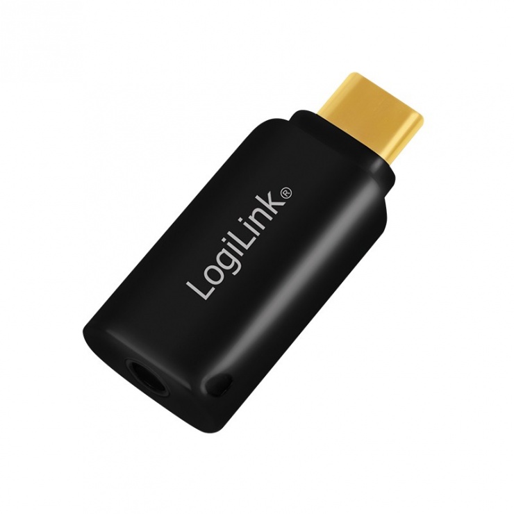 Adaptor audio USB-C la jack 3.5mm DAC T-M, Logilink UA0356 conectica.ro
