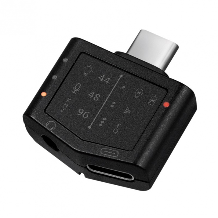 Adaptor audio USB-C la jack stereo 3.5mm cu EQ + PD 96 kHz / 24 bit DAC, Logilink UA0362 conectica.ro
