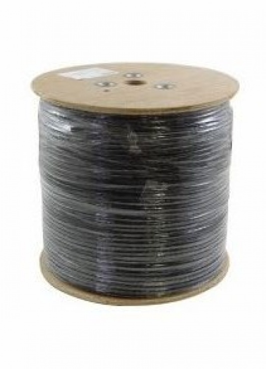 Rola cablu de retea de exterior cat5e utp fir solid 305m negru, gembird upc-5051e-so-out 