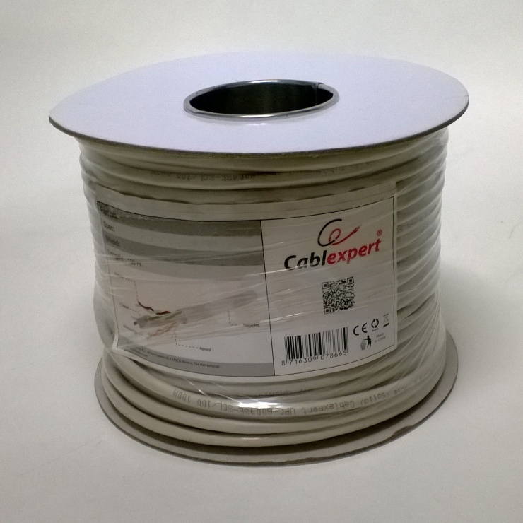 Rola cablu de retea UTP cat 6 100m fir solid Cu/Al, Gembird UPC-6004SE-SOL/100 imagine noua