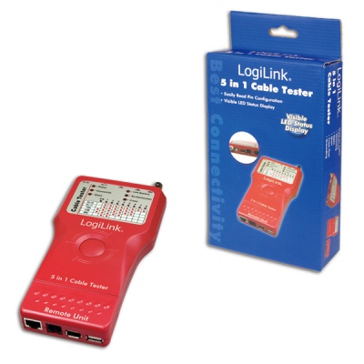 Tester cablu 5-in-1 (RJ-11, RJ-45, BNC, USB, IEEE1394), LogiLink WZ0014 conectica.ro imagine noua tecomm.ro