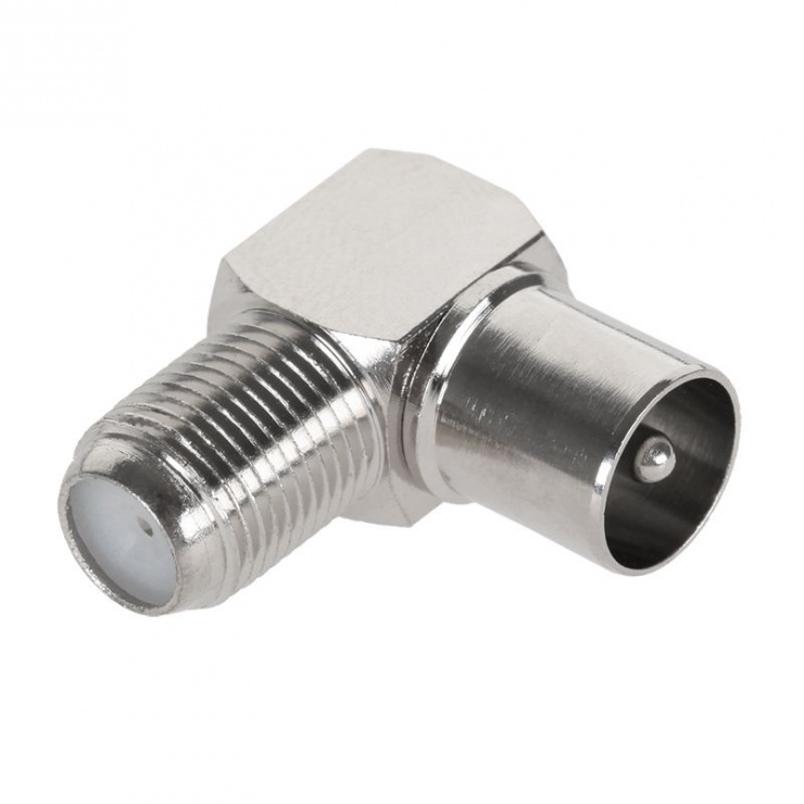 Adaptor coaxial tv la f t-m unghi 90 grade, zla0338