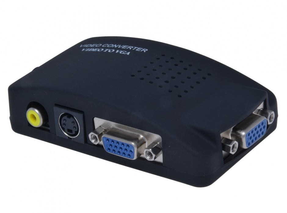 Convertor rca/s-video la vga cu alimentare