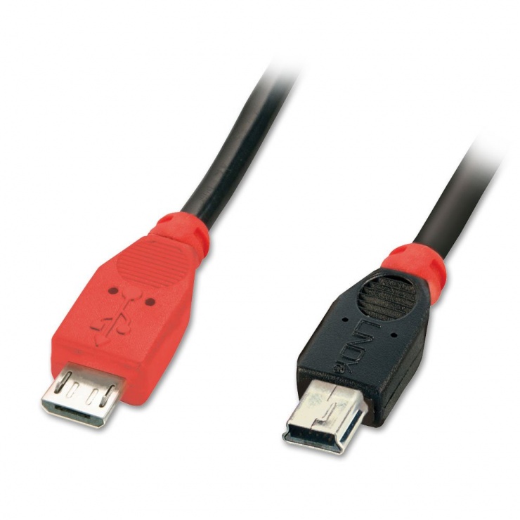 Cablu Micro USB-B OTG la Mini-B T-T 1m, Lindy L31718