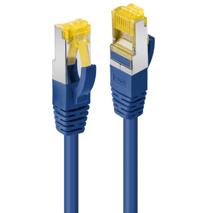 Cablu de retea S/FTP cat 7 LSOH cu mufe RJ45 Albastru 2m, Lindy L47279 conectica.ro