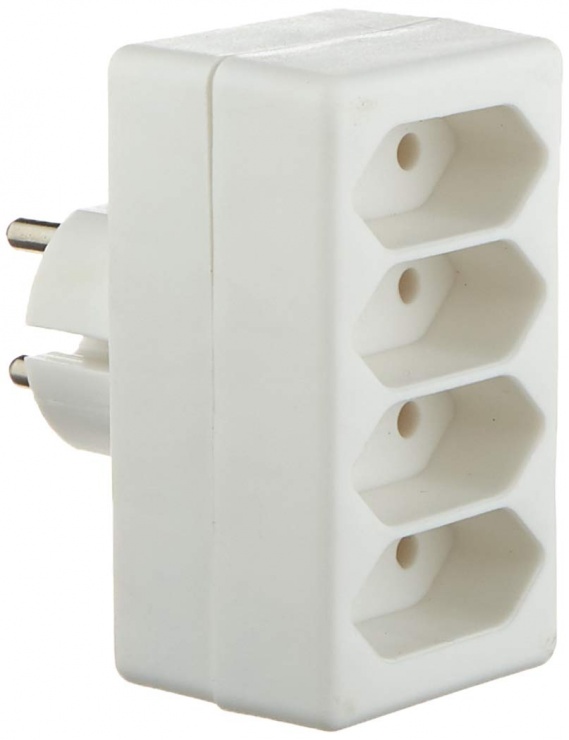 Multi priza 230v 2.5a cu 4 x euro alb 