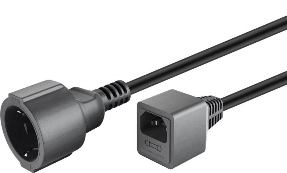 Cablu prelungitor pentru UPS Schuko la C14 siguranta 10A 1.5m, 55528 conectica.ro