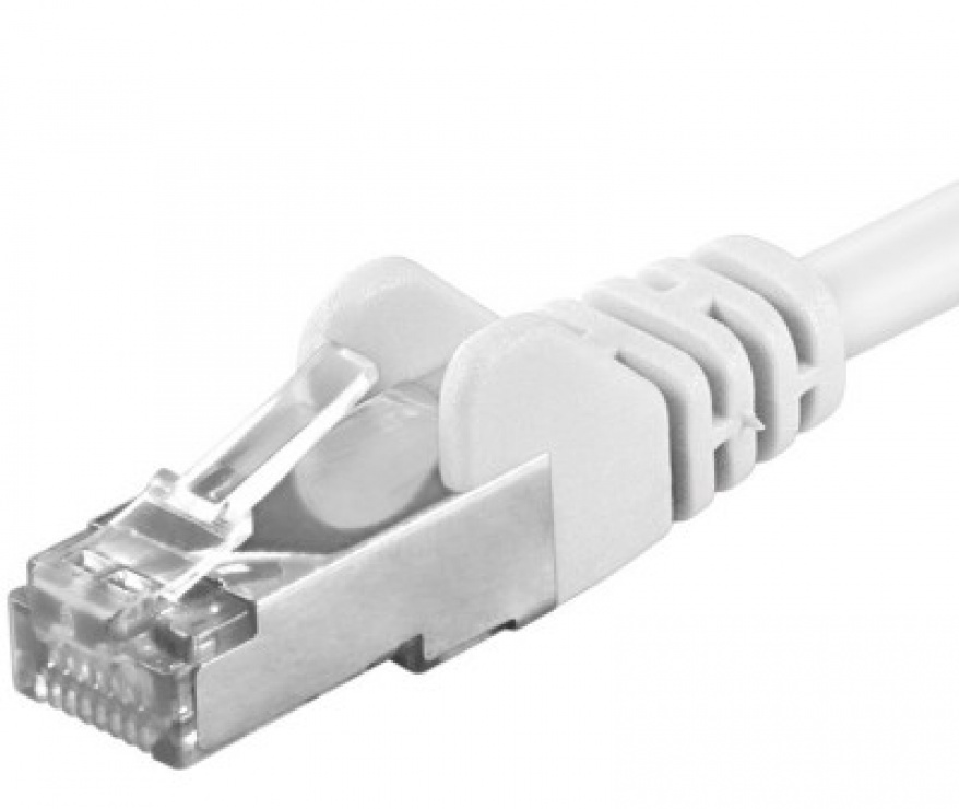 Cablu de retea SFTP cat 6A 0.25m Alb, SP6ASFTP002W conectica.ro