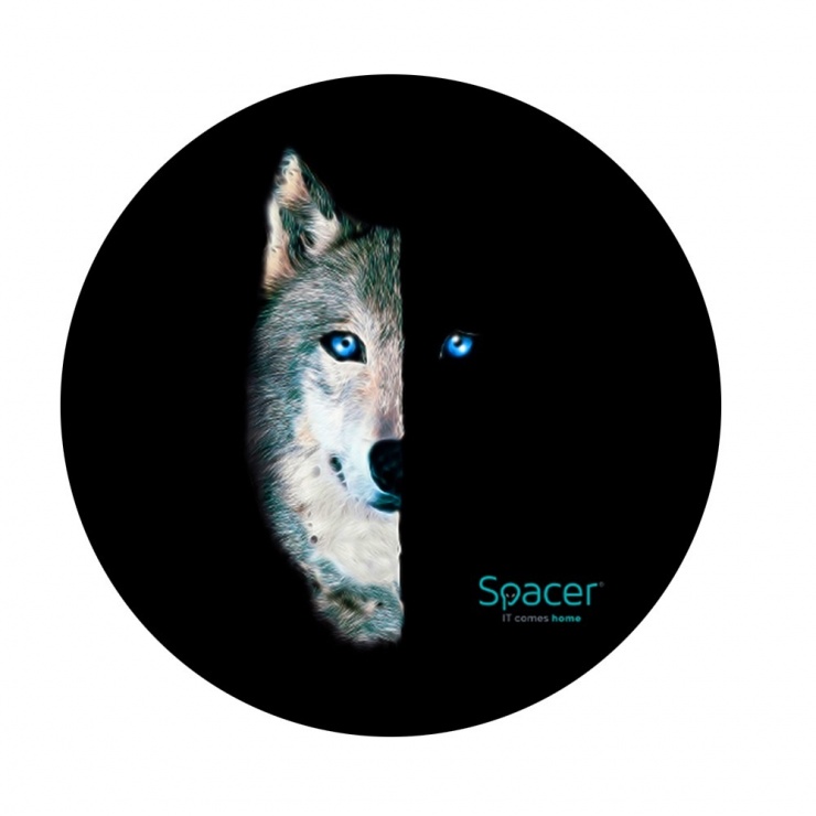 Covor gaming rotund 120cm Wolf, Spacer SPFP-WOLF-120 imagine noua