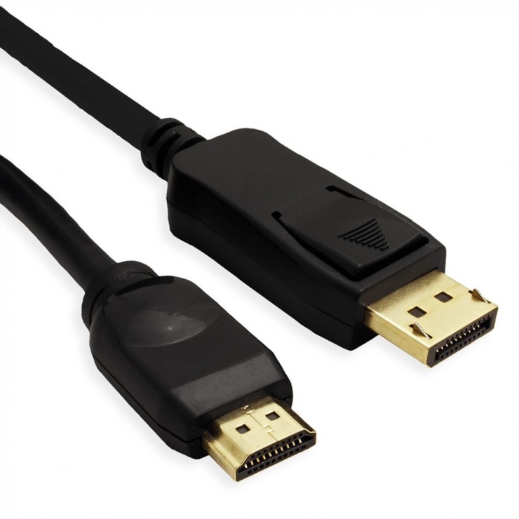 Cablu MYCON Displayport la HDMI UHD 4K T-T 2m Negru, CON5786 Cablu imagine noua tecomm.ro