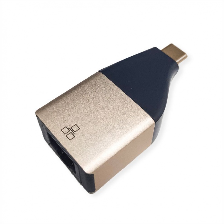 Adaptor GOLD USB 3.2 Gen 2 la Gigabit LAN, Roline 12.02.1111 Roline conectica.ro imagine 2022 3foto.ro