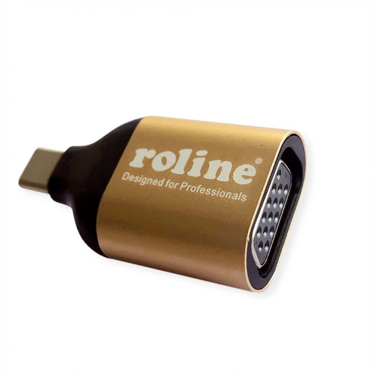 Adaptor GOLD USB-C la VGA T-M, Roline 12.03.3233 imagine noua