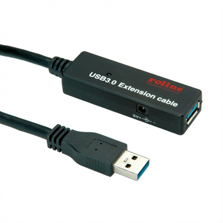 Cablu prelungitor activ USB 3.2 Gen1 T-M 20m, Roline 12.04.1072 conectica.ro imagine noua tecomm.ro