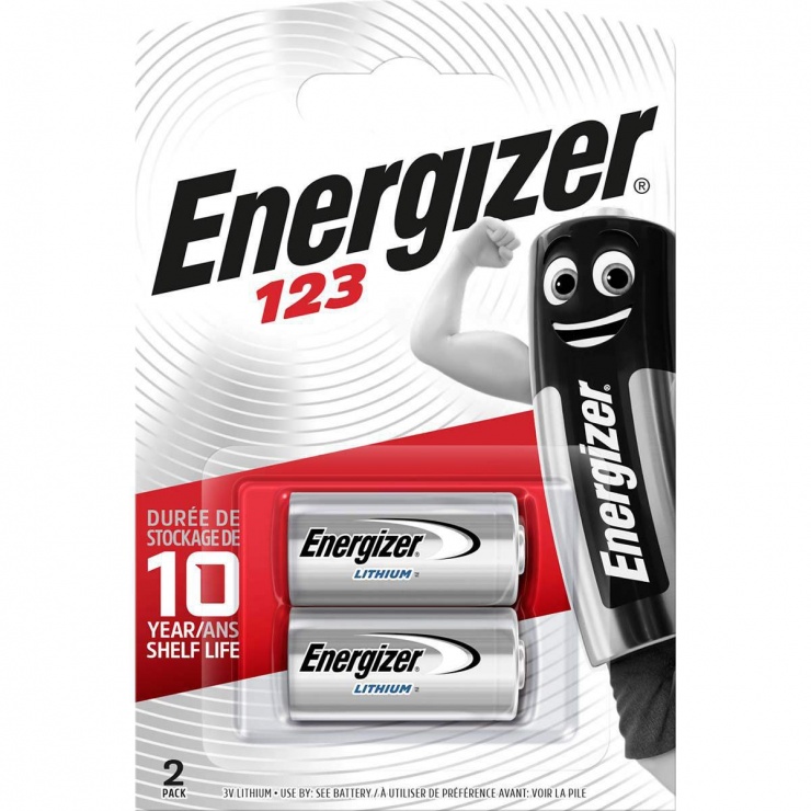 Set 2 buc baterii Lithium 3V 123, ENERGIZER E300687500