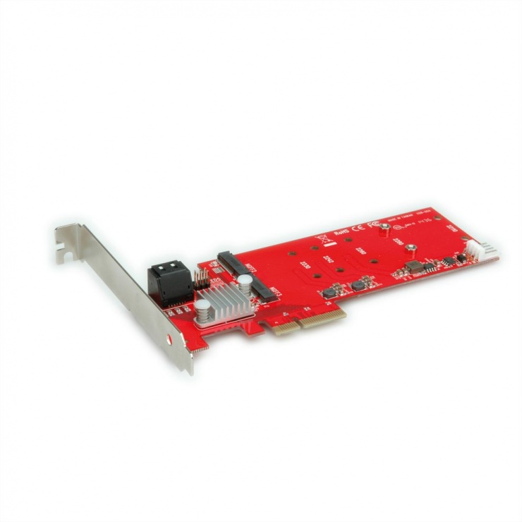 PCI Express cu 2 x M.2 NGFF SSD SATA + 2 x SATA, Roline 15.06.2119 conectica.ro
