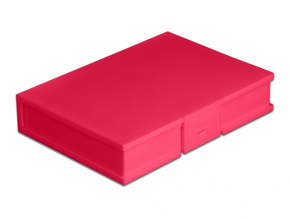 Carcasa de protectie pentru HDD / SSD 3.5″ Rosu, Delock 18374 conectica.ro