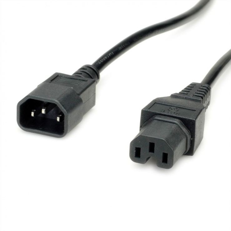Cablu alimentare C14 – C15 Negru 1.8m , Value 19.99.1122 conectica.ro
