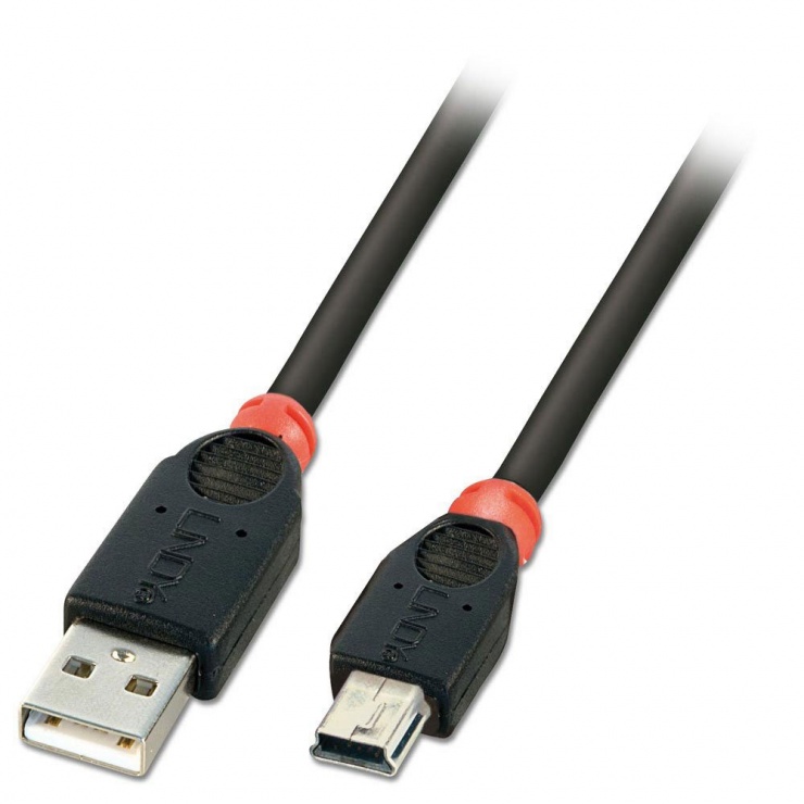 Cablu mini usb-b la usb 2.0 t-t 10m negru, lindy l31889