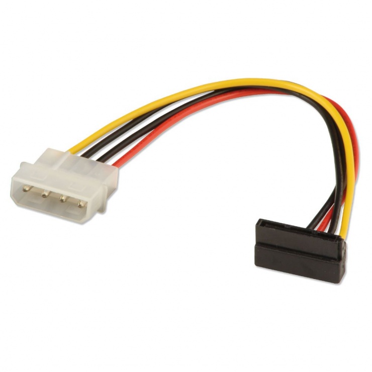 Cablu de alimentare molex la sata unghi 90 grade t-m, lindy l33615
