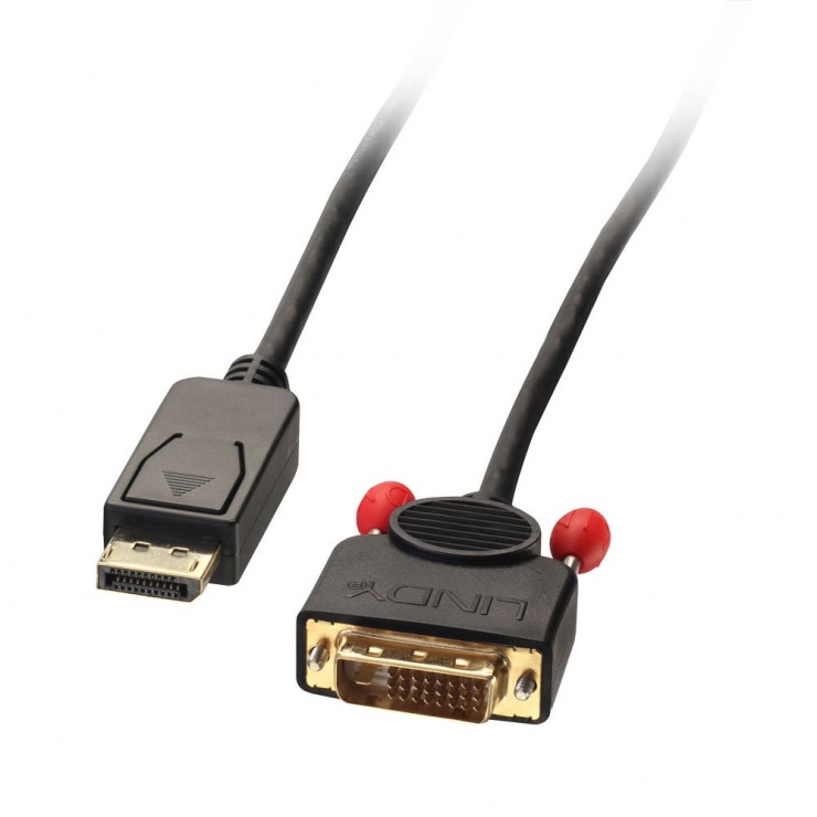 Cablu Displayport la DVI T-T 3m Negru, Lindy L41492 conectica.ro imagine noua tecomm.ro
