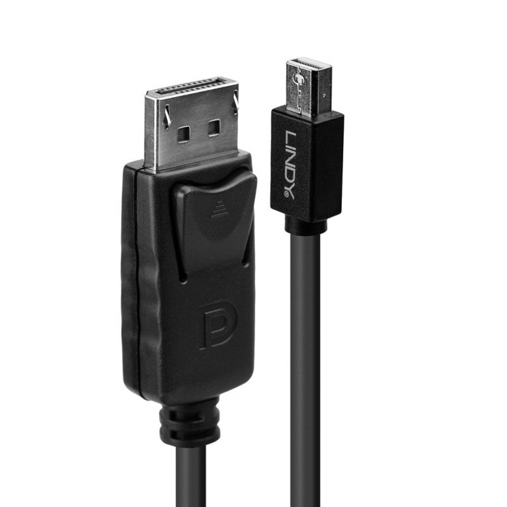 Cablu Mini Displayport la Displayport 4K@60Hz T-T 2m negru, Lindy L41646 4K60Hz imagine noua 2022