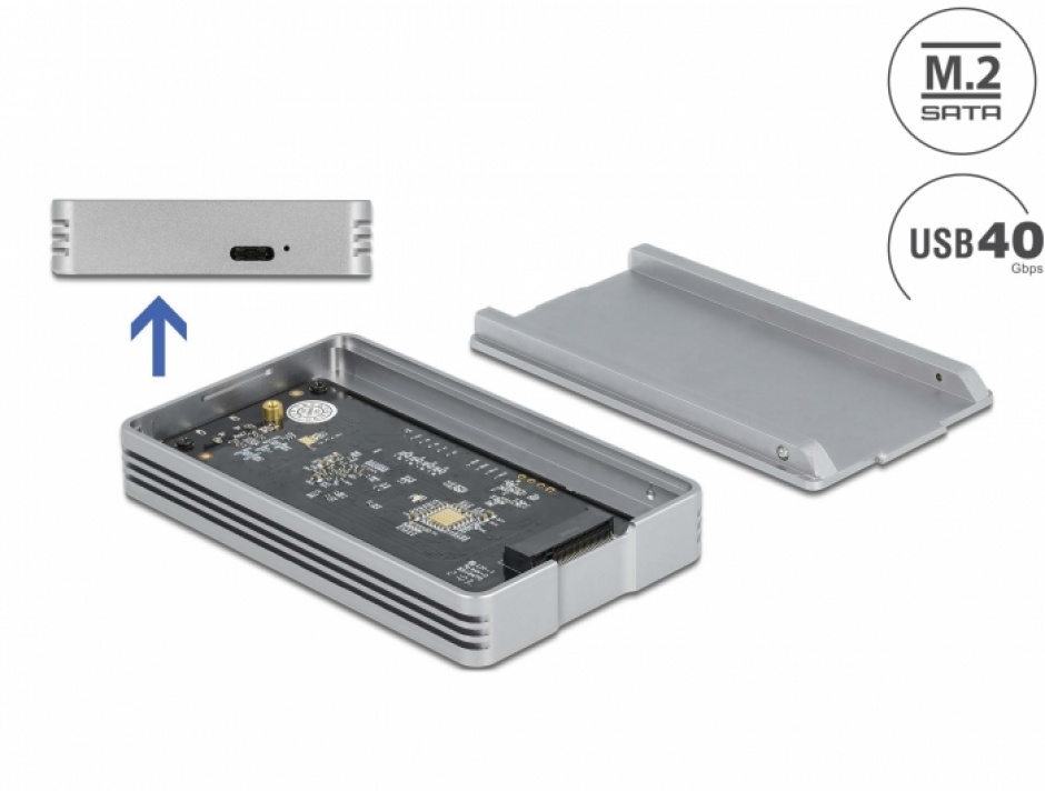 Rack extern USB 4 Gen 3×2 pentru SSD M.2 NVMe, Delock 42012 conectica.ro imagine noua 2022