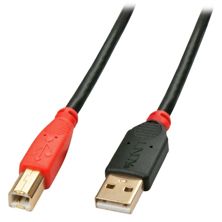 Cablu de imprimanta activ USB 2.0 A-B 15m T-M, Lindy L42762 15m imagine noua 2022