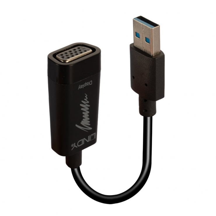 Adaptor USB 3.0 la VGA T-M, Lindy L43172 3.0 imagine noua 2022