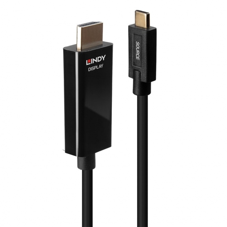 Cablu USB Type C la HDMI 4K60Hz cu HDR T-T 7.5m, Lindy L43316 conectica.ro