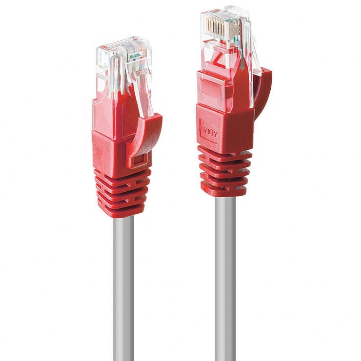 Cablu de retea cat 6 utp crossover cupru 1m gri, lindy l48137