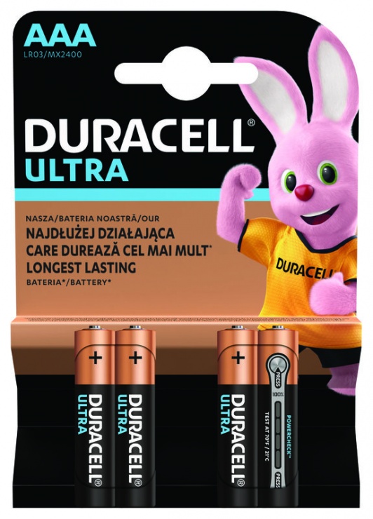 Set 4 buc baterii AAA LR3/MX2400 Ultra Alkaline, Duracell conectica.ro imagine noua 2022