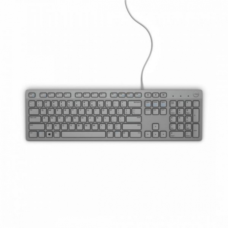 Tastatura Multimedia KB216 USB Gri, Dell 580-ADHR imagine noua