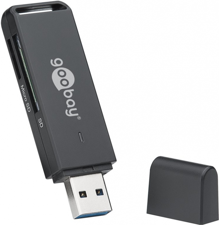 Cititor de carduri USB 3.0 la micro SD/SD, Goobay W59089 imagine noua