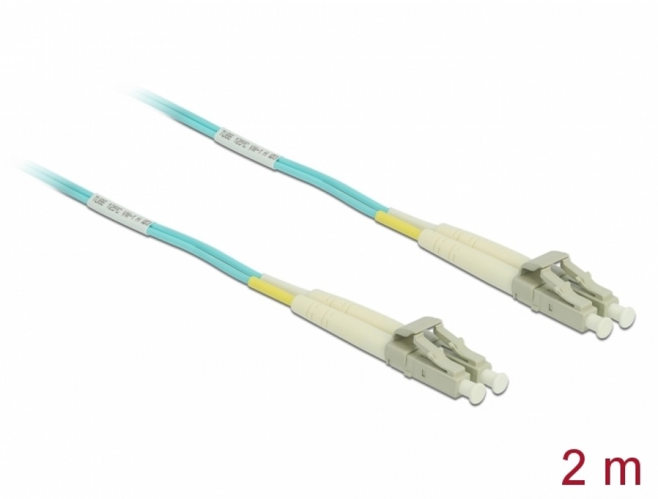 Cablu fibra optica LC- LC Multi-mode OM3 2m, Delock 86559 conectica.ro