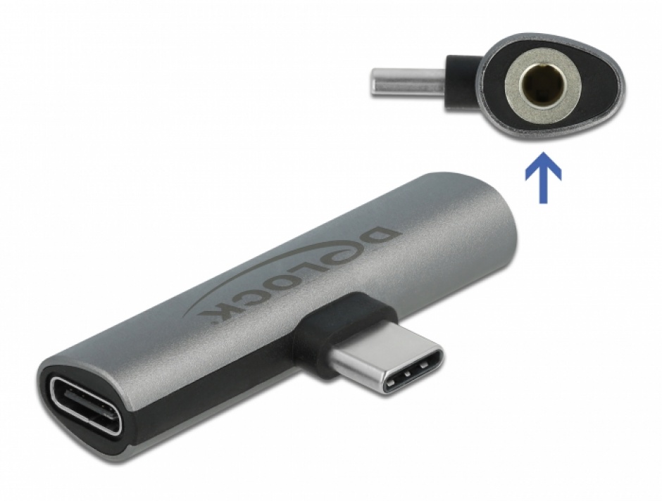 Adaptor USB type C la jack stereo 3.5mm + USB type C PD 20V/3A/60W, Delock 64113 imagine noua
