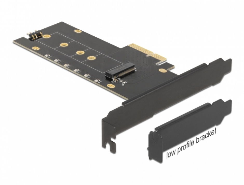PCI Express cu NVMe M.2 Key M cu radiator si iluminare cu RGB LED, Delock 89013 imagine noua